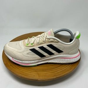 ADIDAS Supernova Running Shoes Ecru Tint Carbon Beam Pink Size 10.5